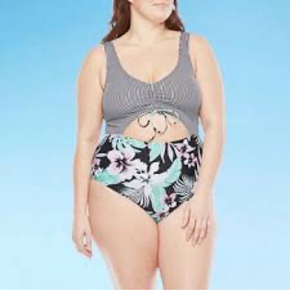 Decree one piece swim with tie front - Picture 1 of 11